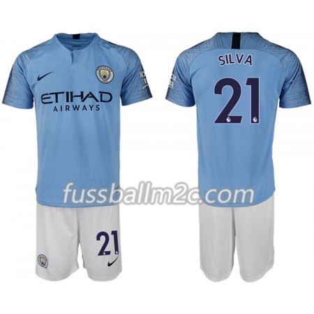 Fußballtrikots Manchester City SILVA 21 Kinder Heim Trikotsatz 2018-2019